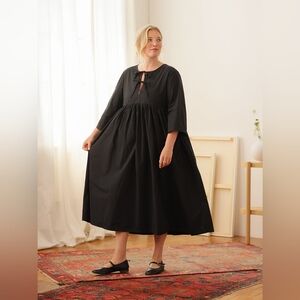 Birdie Bell Sleeve Dress Cotton Black